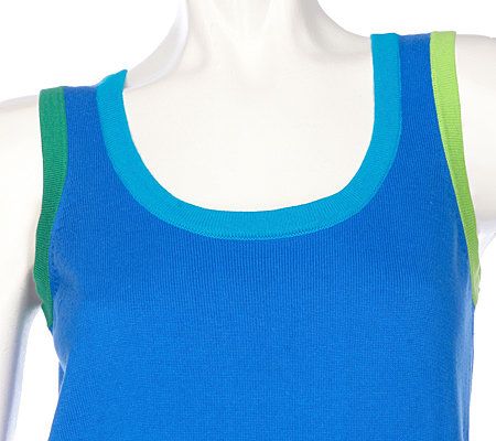Linea by Louis DellOlio Sweater Tank with Contrast Trim
