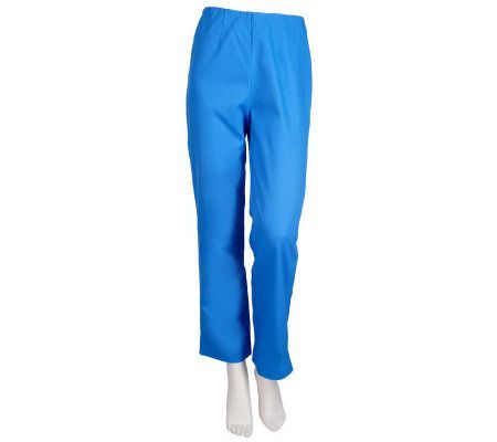 Bob Mackies Stretch Cotton Pique Pants with Elastic Waistband - A200998