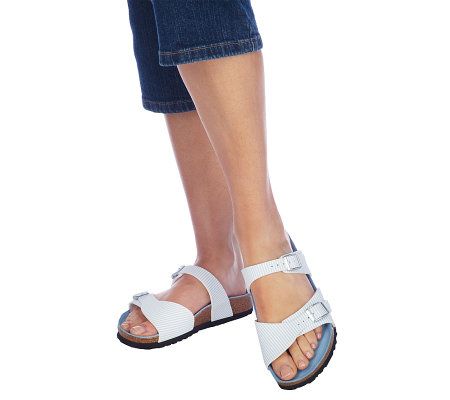 Birki's Aziza Double Strap Sandals with Colored Footbed