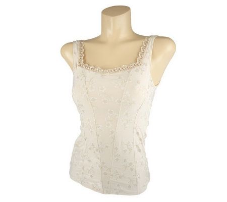 AL Signature Embroidered Lace Cami with UltimAir Bra Shelf - A202098