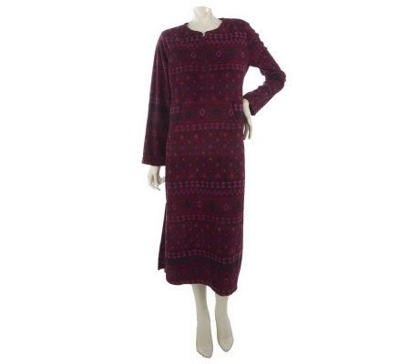 Stan Herman Sequoia Fleece Half Zip Caftan Lounger - A202998