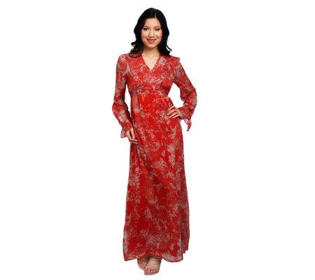 Nicole Richie Collection Printed Crinkle Maxi Dress - A224298