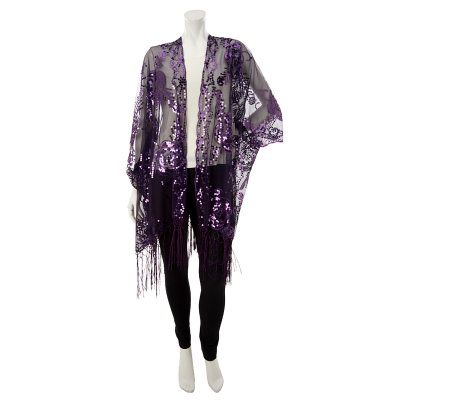 Kirks Folly Regal Rose Sequin Robe - A232498