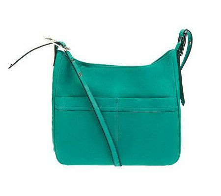 As Is B. Makowsky Leather Adj. Shoulder Bag w/ Front Pockets - A234598