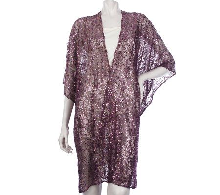 Kirks Folly Enchanted Lace Sparkle Robe - A215599