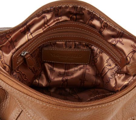 Tignanello Pebble Leather Convertible Shoulder Bag w/ Braided Accent