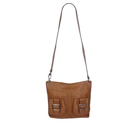 Tignanello Pebble Leather Convertible Shoulder Bag w/ Braided Accent