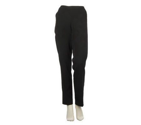 Dennis Basso Slim Leg Trouser Pants with Pockets and Side Zip - A221099