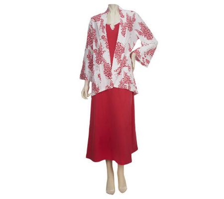 SleepIn by BedHead PJs Leafy Sprays 2-piece Gown and Jacket Set - A223199