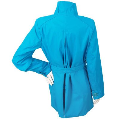 Dennis Basso Funnel Neck Button Front Coat with Belt