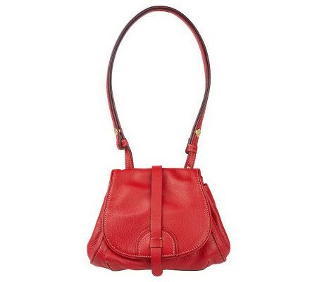 Isaac Mizrahi Live! Pebble Leather Drawstring Satchel - A97299
