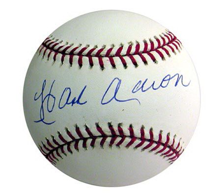 Hank Aaron Hand Signed Baseball - C109206