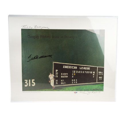Fenway Park Ted Williams Autographed Lithograph 16 x 20 Print - C28731