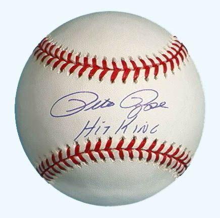 Pete Rose Hit King Autographed Baseball - C120559
