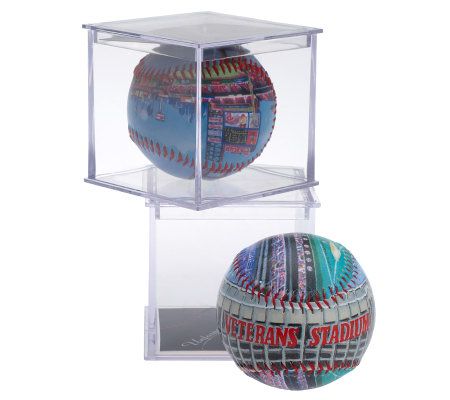 Set of Two Then & Now Baseballs Choice of Four Great Stadiums - C28472