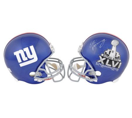 Super Bowl XLVI New York Giants Eli Manning Autographed Replica Helmet - C28698