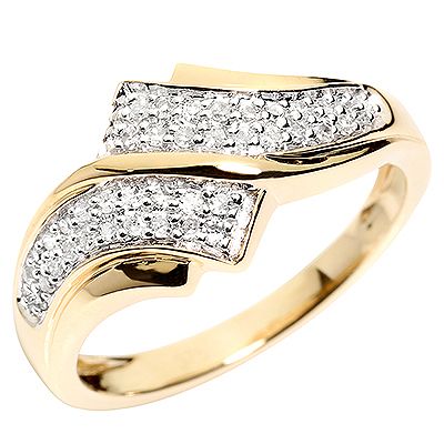 FIRST DIAMOND 40 Diamanten zus.ca.0,18ct. Ring Gold 375