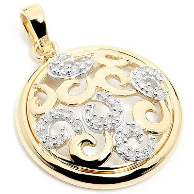 FIRST DIAMOND 38 Diamanten zus.ca.0,15ct. Anhänger Gold 333