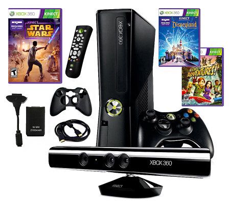 Xbox 360 Slim 4GB Kinect Bundle with 3 Games and More - E267008
