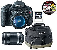 Canon EOS Rebel T3i DSLR-2 Lenses,16GB Card, Carry Bag, Softwar