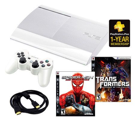 PlayStation 3 500GB Classic White Bundle with 2Games and More - E267014