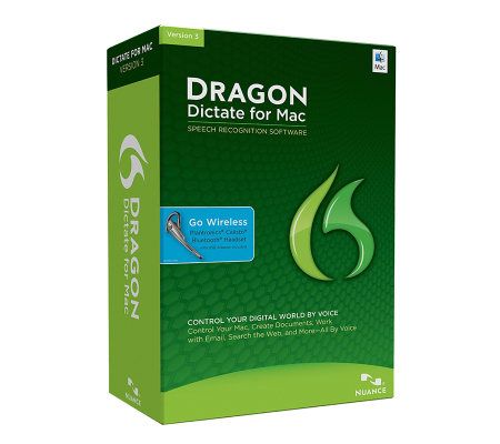 Dragon Dictate Software v3 with Wireless Headset For Macspeech - E264315