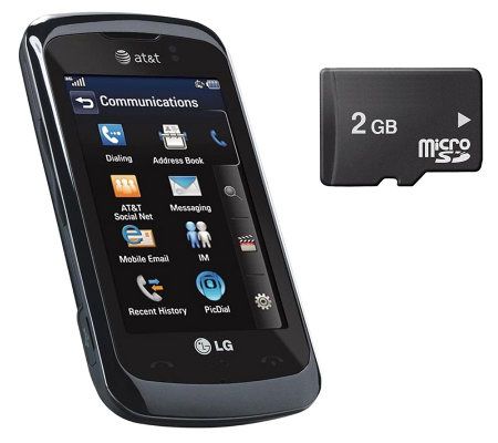 LG Encore GT550 GSM Unlocked Touchscreen Phon e& 2GB SD Card - E266728