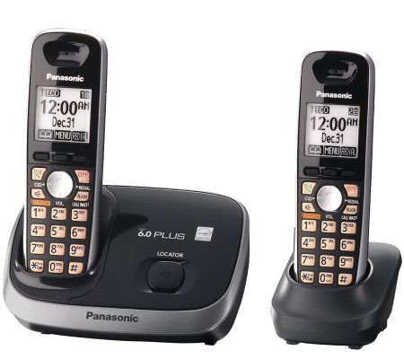 Panasonic KX-TG6512B DECT 6.0 2-Cordless Phonewtih Wall Mount - E219630