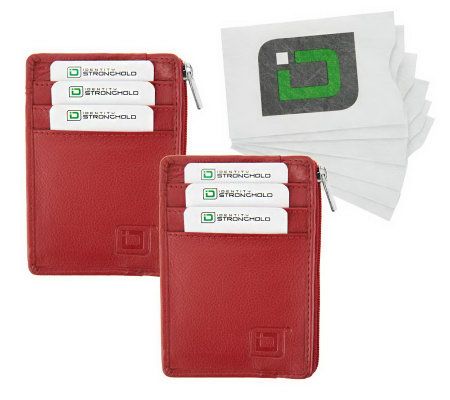 ID Stronghold Set of 2 Mini Wallets and 6 RFID Card Sleeves - E223534