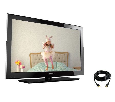 Toshiba 32 Diag UltraThin LED HDTV with NetTV&6ft HDMI Cable - E256841