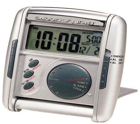Seiko Get Up and Glow Travel Alarm - Silvertone - E214348