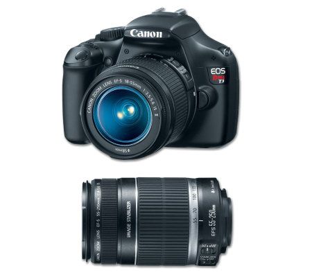 Canon 12.2MP Rebel T3 Digital SLR Camera with 55-250mm Lens - E254648