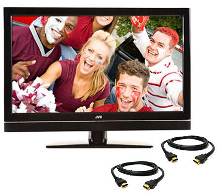 JVC 32 Full HD 1080p Slim LED HDTV with 2 HDMI Cables - E268748