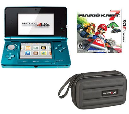 Nintendo 3DS with Mario Kart 7 & Carrying Case - E257265