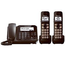 Panasonic Answering System with Corded & 2 Cordless Phones