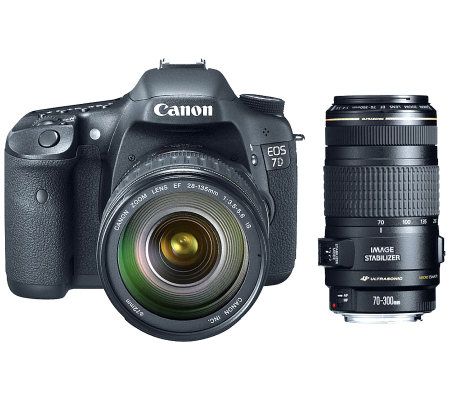 Canon EOS 7D DSLR Camera EF-S 28-135mm IS Lensand EF 70-300mm - E262371