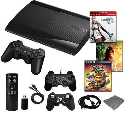 PS3 Slim 250GB Super Bundle with 3 Games and Accessories - E265475