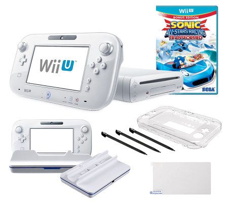 Nintendo Wii U White 8GB Bundle with Sonic Game & Accessories - E266475