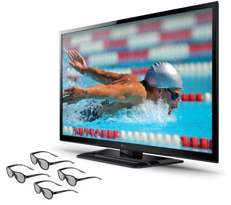 LG 47 Diag. 1080p 120Hz Edge-lit LED 3D HDTV w/4 3D Glasses - E223188