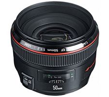 Canon EF 50mm f/1.2L USM Telephoto Lens with Case and Hood