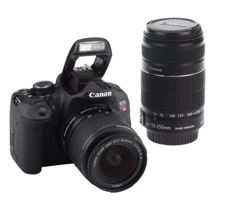 Canon EOS Rebel T4i DSLR 18MP Camera w/ 2 Lenses, Bag & 8GB SD Card - E223991