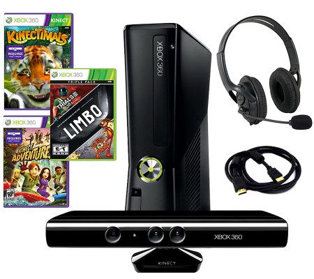 Xbox 360 Slim 4GB Kinect Bundle with 5 Games and More - E263995