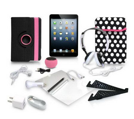 Apple iPad Mini 64GB WiFi Tablet with Rotating Case & Accessories - E223899