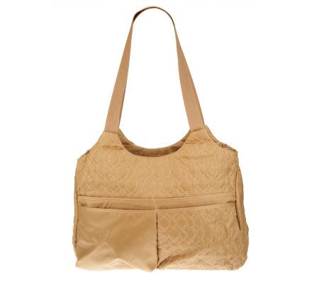 Travelon Quilted Nylon Hobo Style Tote Bag - F09715