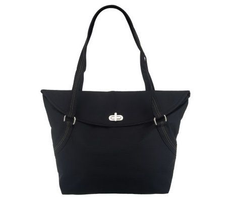 Travelon Large Tote with Flap & Turn Lock Closure - F09920