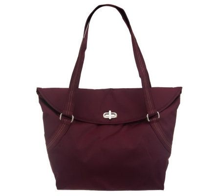 Travelon Large Tote with Flap & Turn Lock Closure - F09920