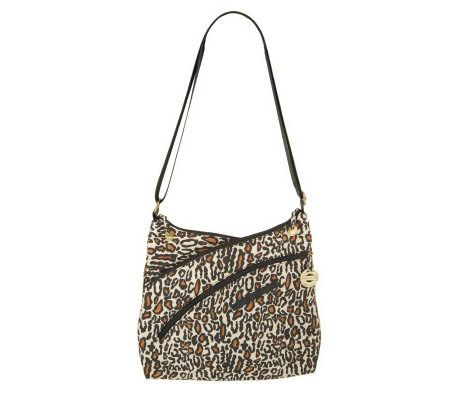 Travelon Crinkle Nylon 3 Compartment Shoulder Bag w/ZipperAccents - F08938