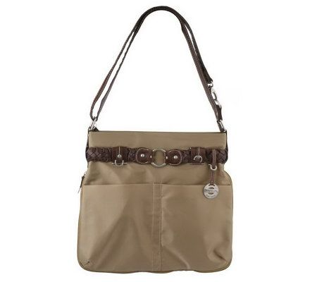 Travelon Shoulder Bag with Braided Belt Detail - F06146