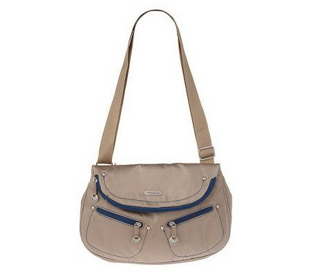 Travelon Twill Flap Front Shoulder Bag - F09455