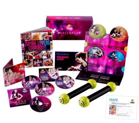 Zumba Fitness Exhilarate Workout w/Zumba Cookbook& SHAPE Subscription - F10965